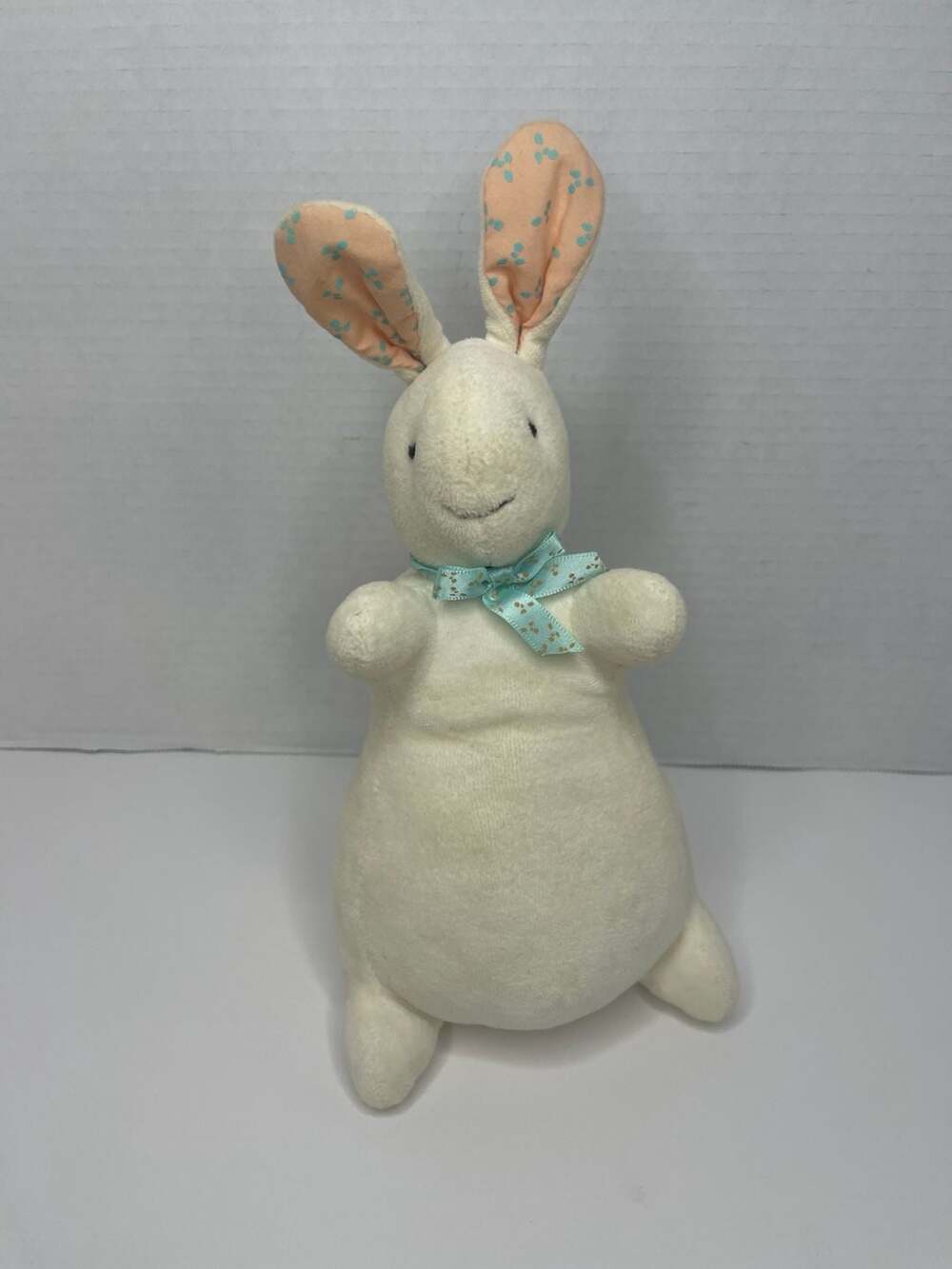 Eden Pat The Bunny Stuffed Animal White Plush Rabbit with Bow Tie